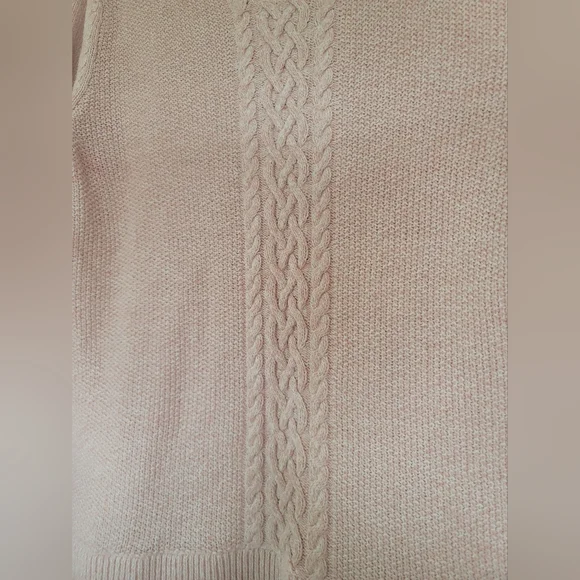 Karen Scott Textured Light Pink Sweater Size S Cable Knit Cozy Crew Neck Preppy - Picture 7 of 12